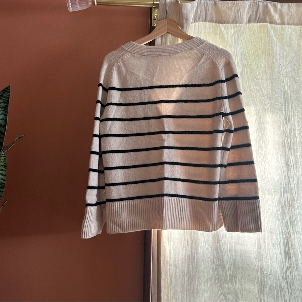 Vince Breton Wool Cashmere Striped Cardigan Sweater V-Neck Button Front Size S - Picture 6 of 7